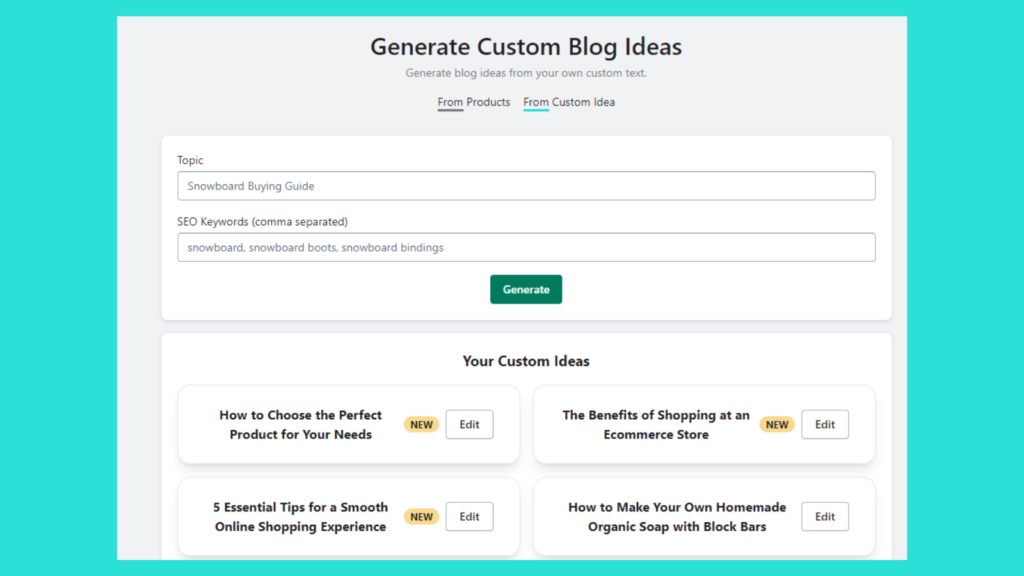 Generate blog ideas.